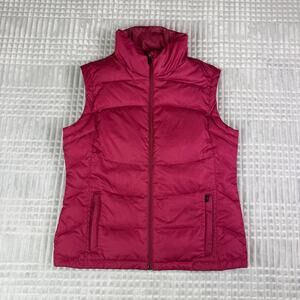 Vintage Robe di Kappa Puffer Vest 2XL Magenta Pink Quilted Funnel Neck Full Zip